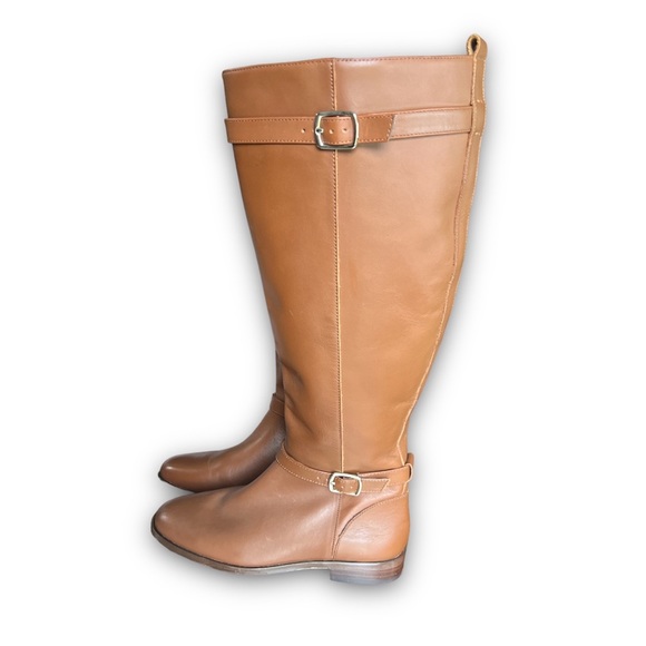 Ann Taylor Adalia Buckle Imported Leather Round Toe Boots - Picture 6 of 9